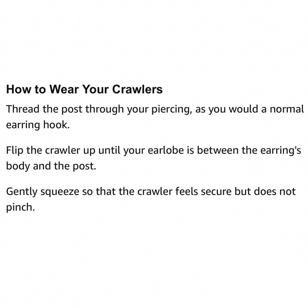 3/$30 - Black Ear Wire Crawlers No Backs Needed - Picture 7 of 8